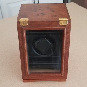 RARE ITALIAN DESIGNER AGRESTI BURLWOOD SINGLE WATCH WINDER ROTATER